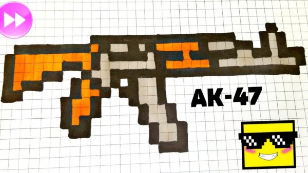 Рисование по клеточкам оружие