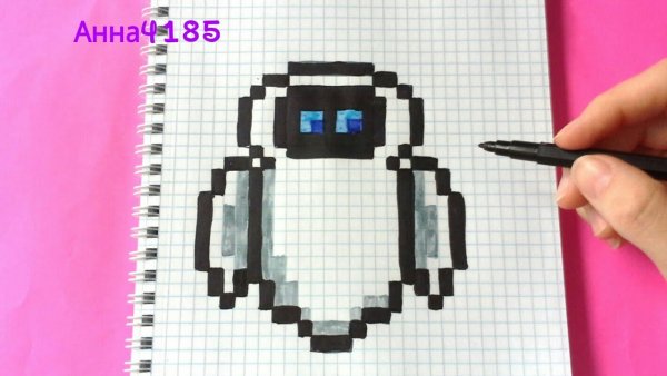 Рисунки по клеточкам робот