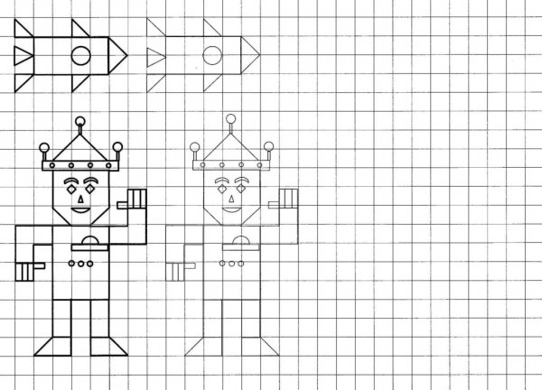 Чертежи по клеткам для детей