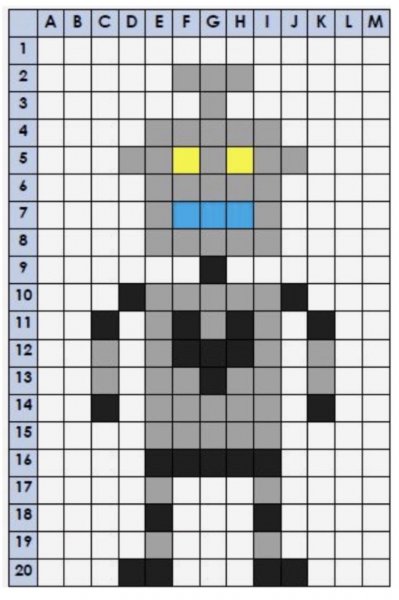 Рисование по клеточкам робот