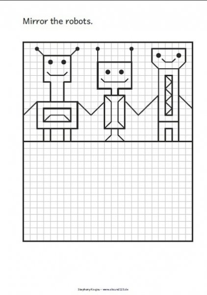 Рисунки по клеточкам робот