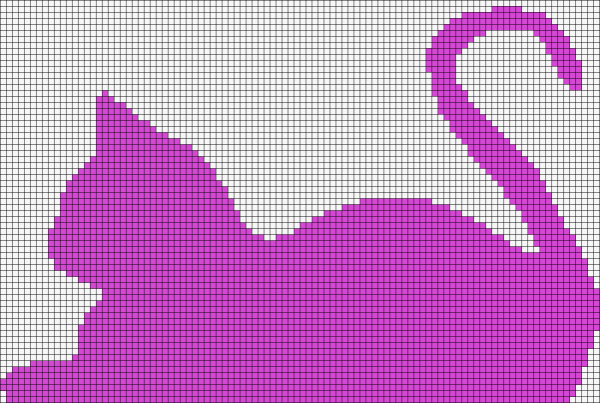 Рисование по клеткам кошка