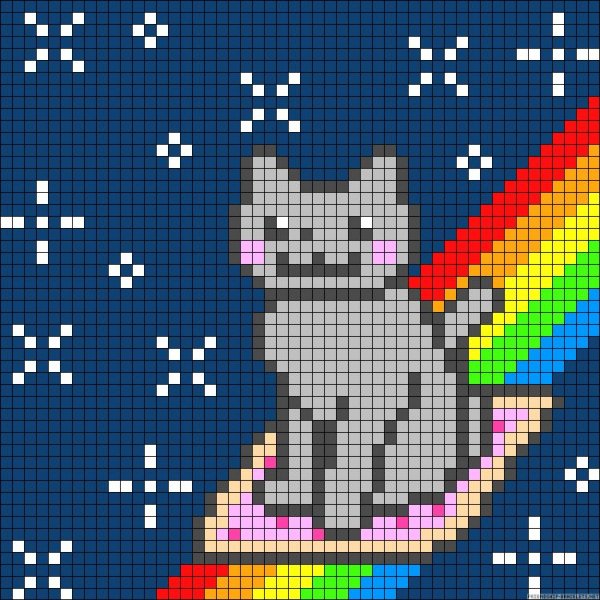 Рисование по клеточкам кот