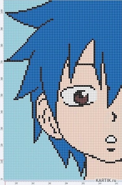 Рисование по клеточкам аниме