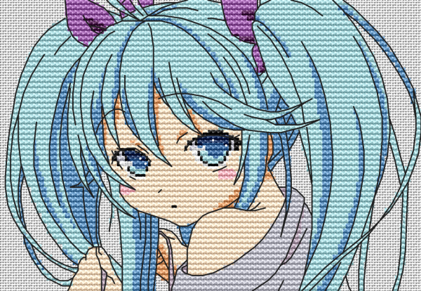 Вышивка гладью аниме