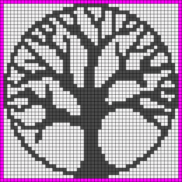 Дерево вышивка по клеточкам