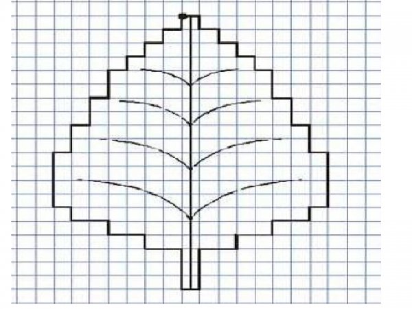 Рисование по клеточкам дерево