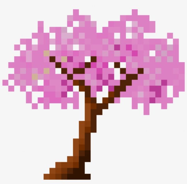 Сакура дерево в пикселях