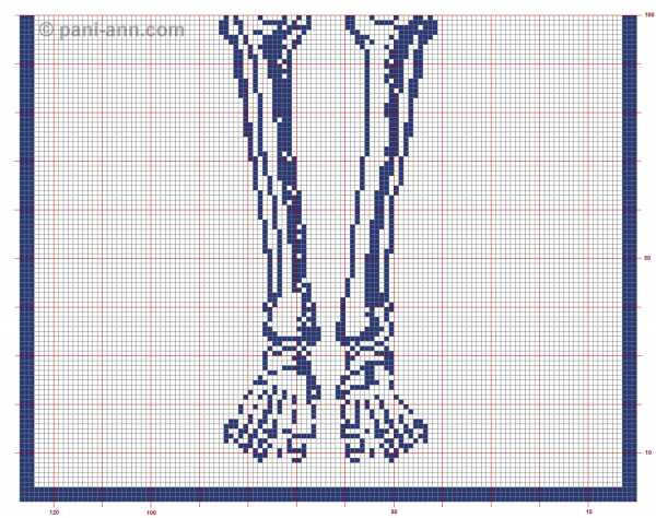 Вышивка крестиком скелет