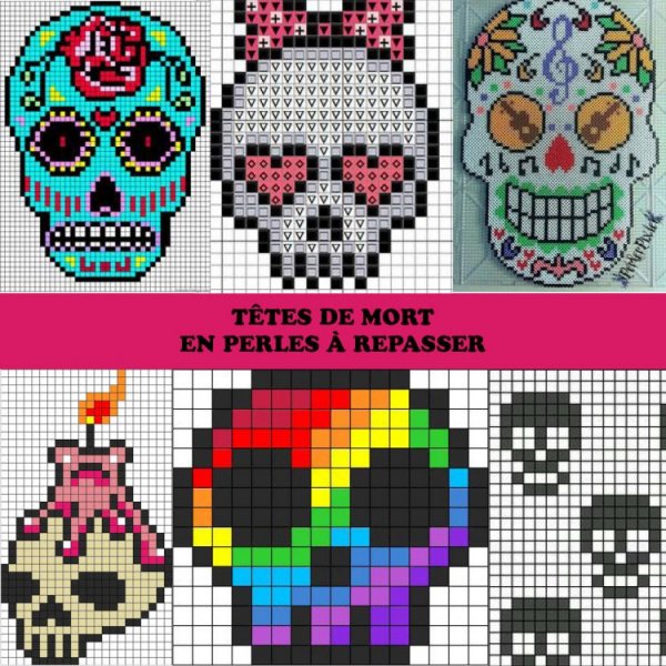 Череп по клеточкам маленький