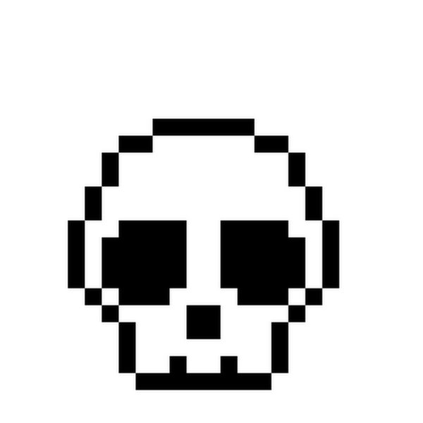 Череп по пикселям маленький