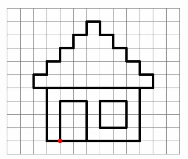 Домик по клеточкам