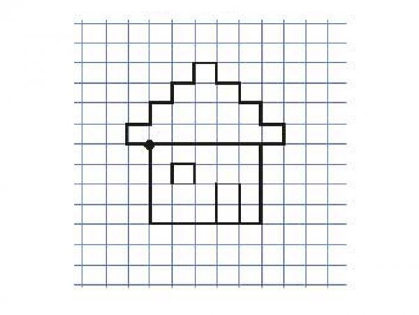 Домик по клеточкам для детей