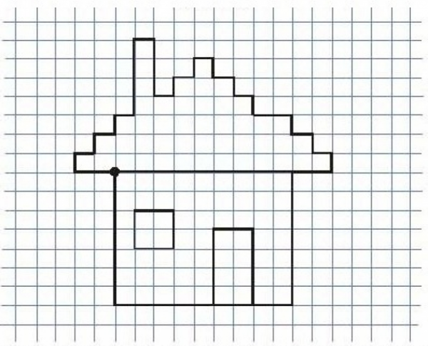 Домик по клеточкам для детей