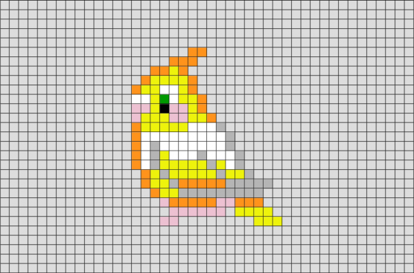 Рисование по клеточкам птицы