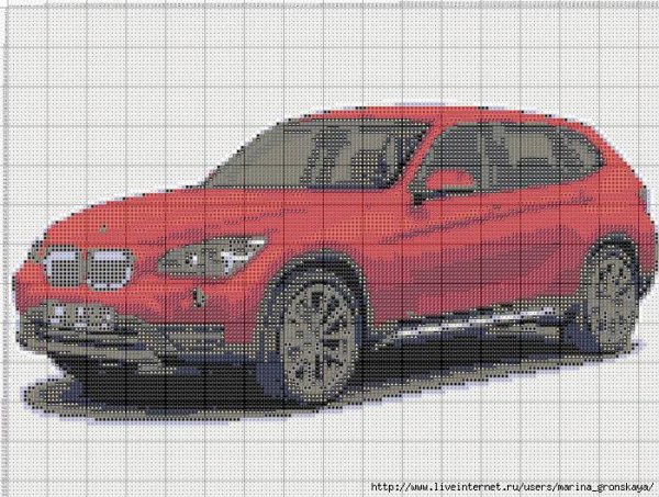 Машина БМВ вышивка