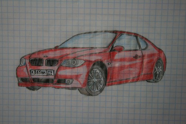 Машина БМВ по клеточкам