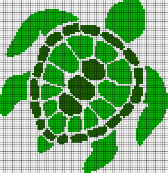 Орнамент цветка по квадратикам