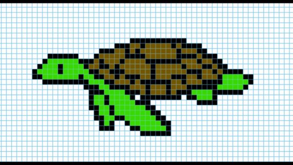 Рисование по клеткам черепаха