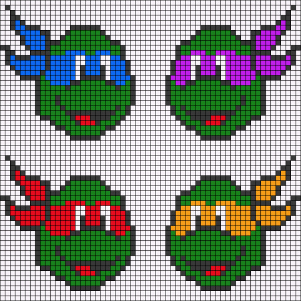 Вышивка крестом Черепашки ниндзя