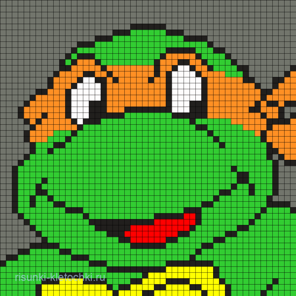 Вышивание крестиком черепашка ниндзя