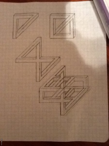 Иллюзии по клеточкам в тетради