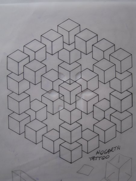 Объемные фигуры в тетради в клеточку