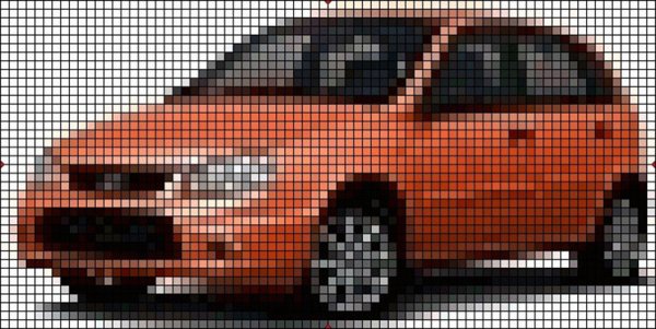 Рисование по клеточкам автомобили