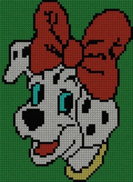 Ковровая вышивка собака по клеткам