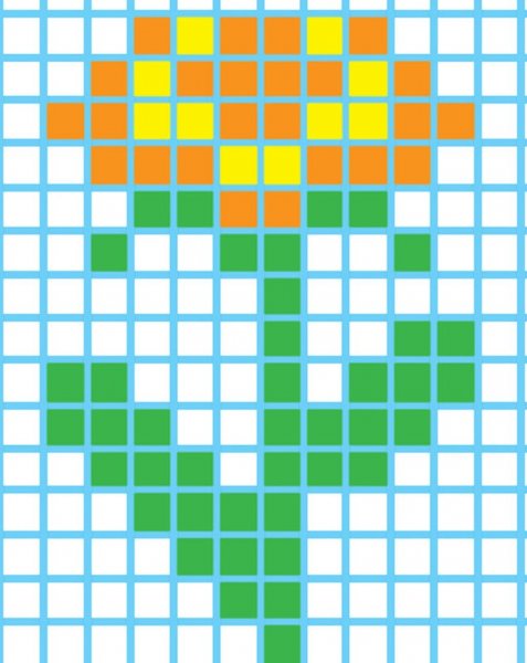 Цветочек по клеточкам