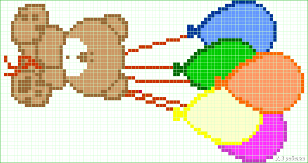 Рисунки по клеткам на др
