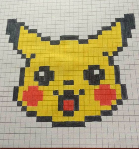 Пикачу по клеткам