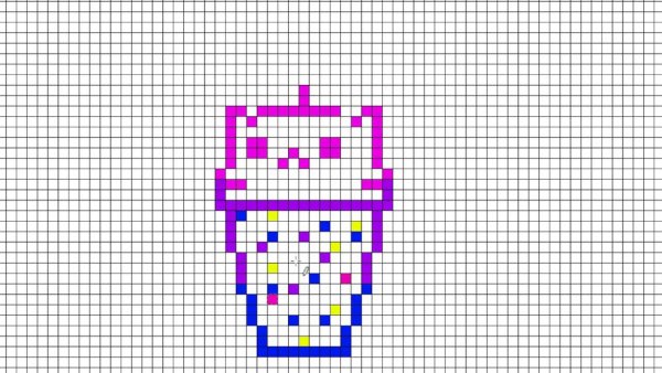 Рисование по клеткам стакан