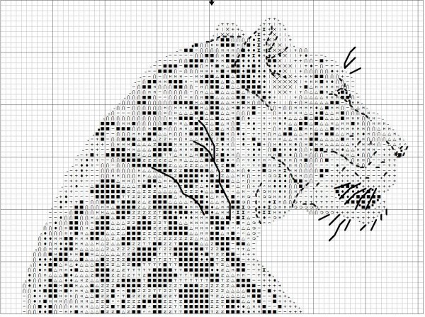 Схема вышивки крестиком леопард