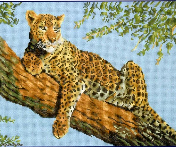 Вышивка Леопардик ДМС