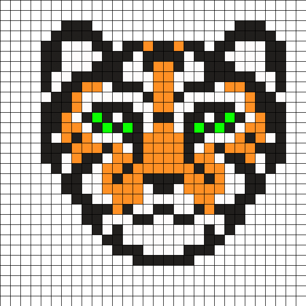 Тигр по клеткам в тетради маленькие