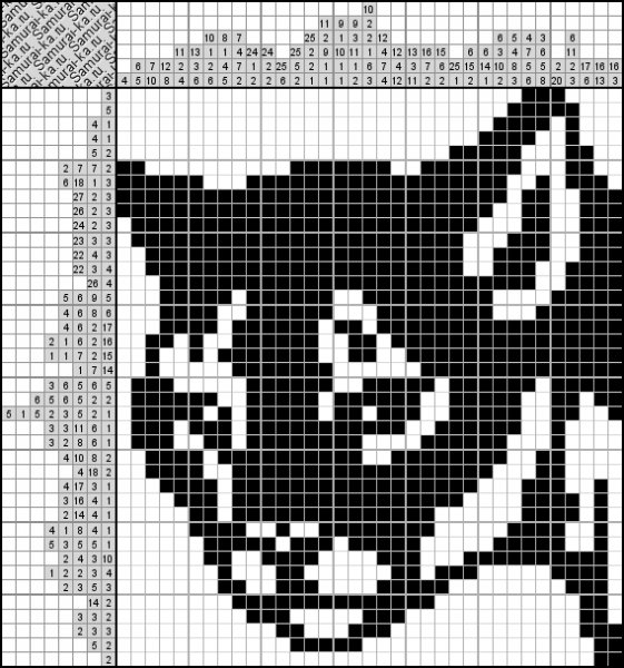 Вышивка крестом японские кроссворды морда собаки