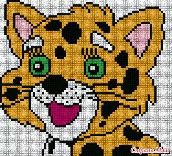 Вышивание зверей на вязаных изделиях