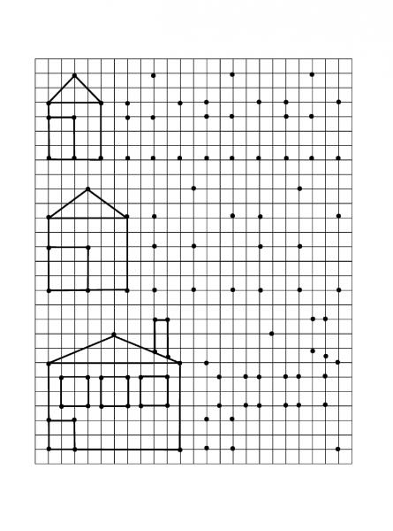 Домик по клеточкам для детей