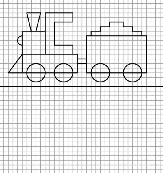 Повтори по клеточкам для детей