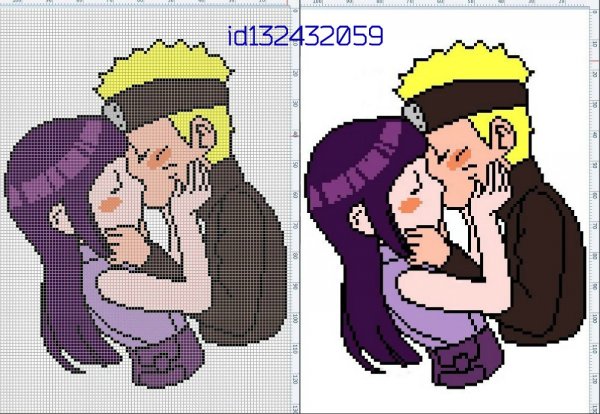Персонажи из Наруто по клеточкам