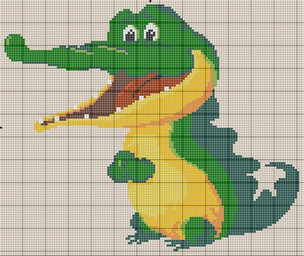 Вышивка крестом крокодил