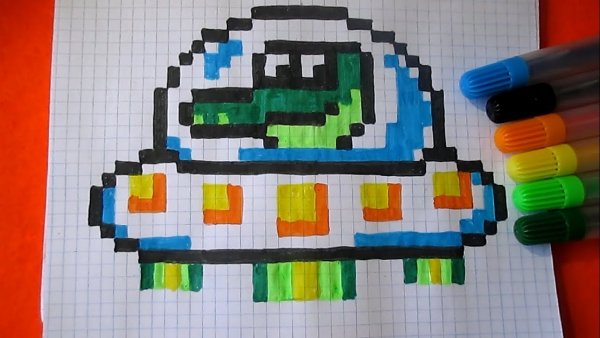 Крокодил рисование по клеткам