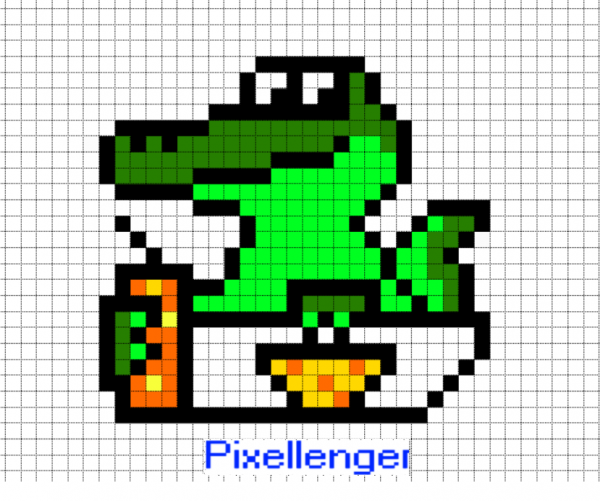 Крокодил по клеточкам маленький