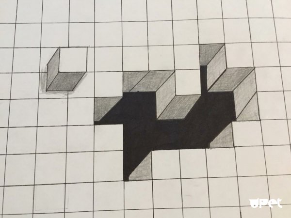 Рисунок 3д по клеточкам стрелки