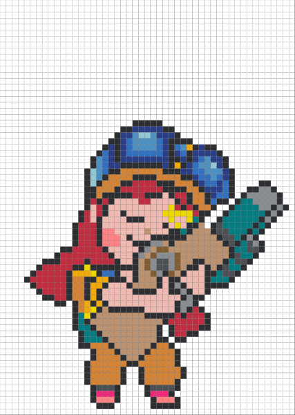 Бравлеры по клеточкам в тетради