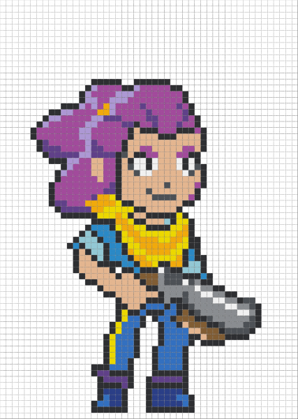 Шелли по клеточкам из БРАВЛ старс