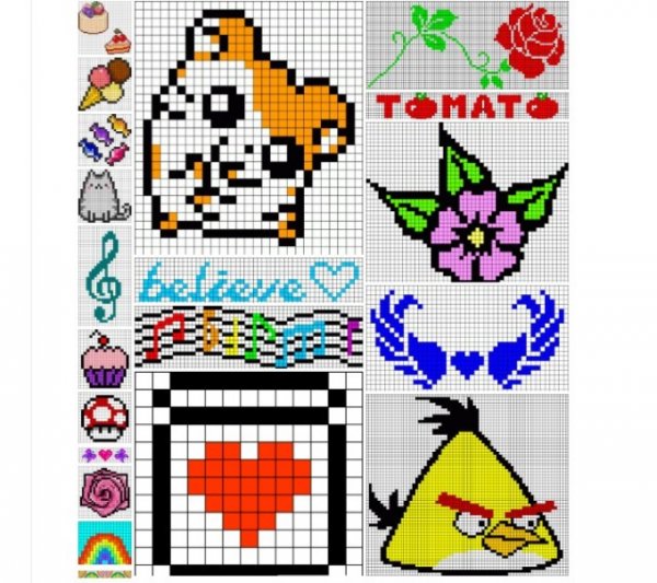 Рисунки по клеточкам маленькие для блокнота