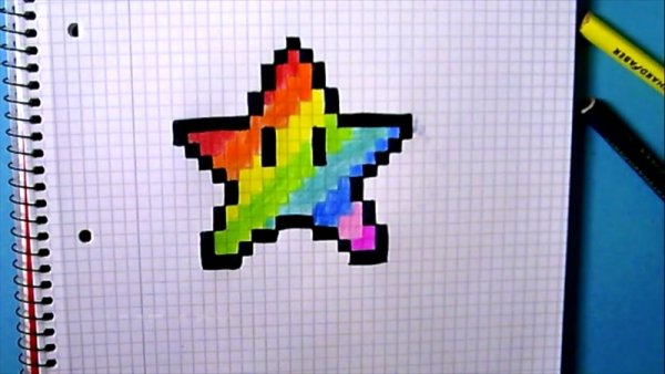 Рисунки по клеточкам в блокноте лёгкие и красивые