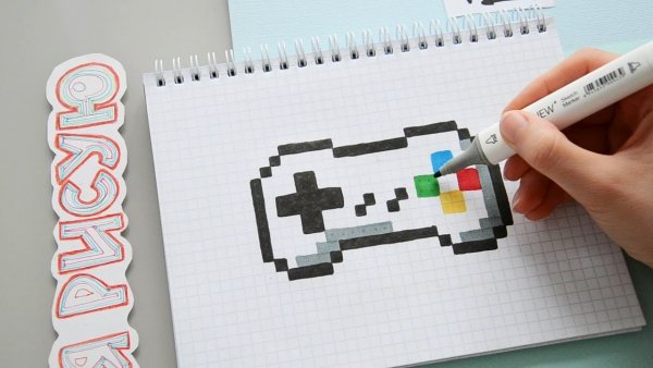 Рисунки в клеточку в блокноте